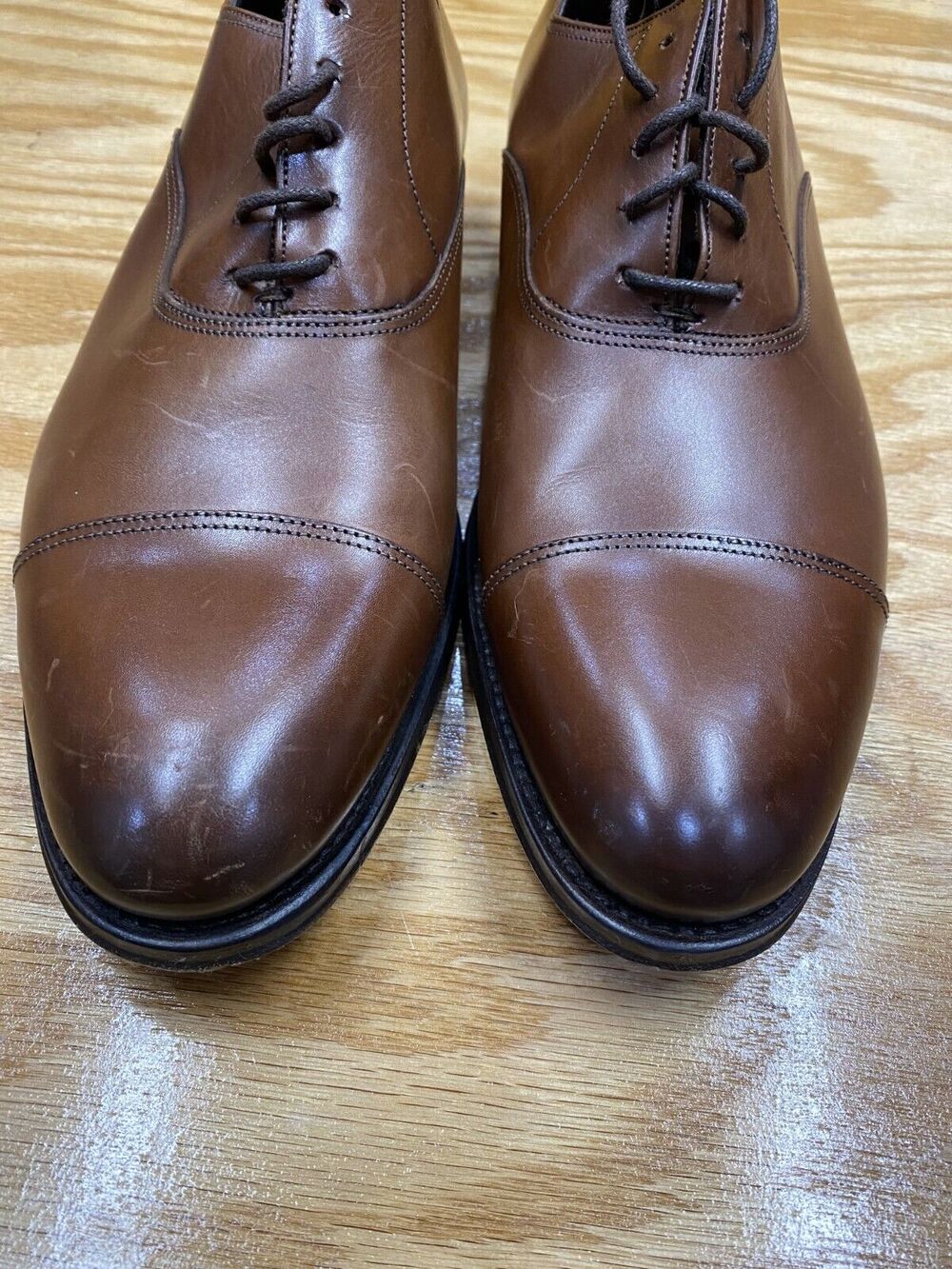 To Boot New York Aidan Oxfords Men 8.5 Brown Leather Lace Up Low Top Cap Toe S67